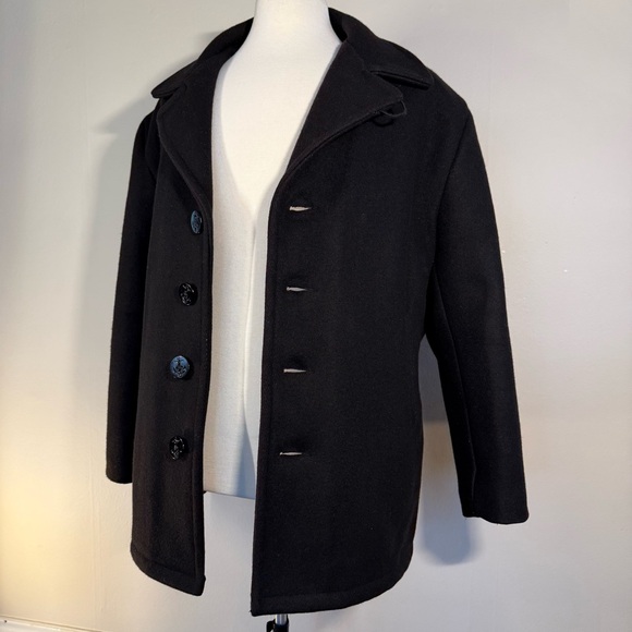 Schott NYC Black Wool Peacoat – Made in Canada - Picture 6 of 16